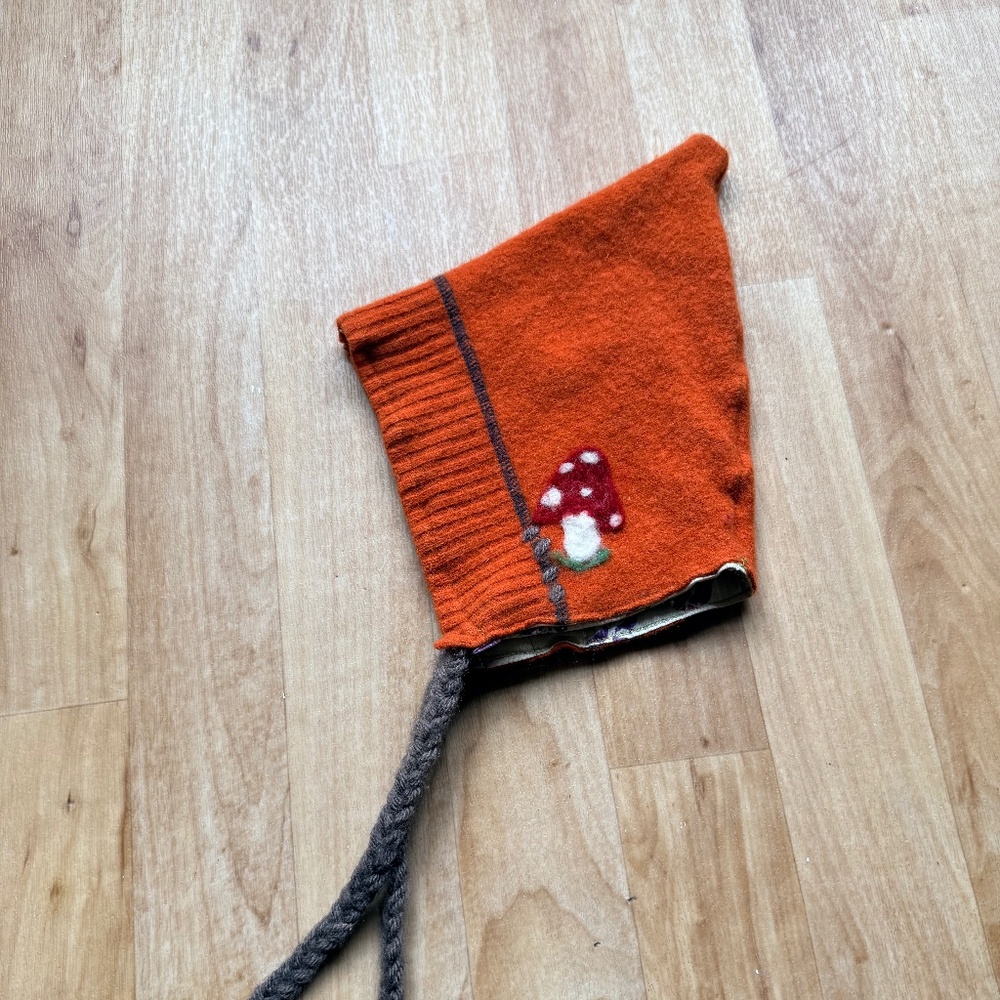 Handmade wool felt bonnet
